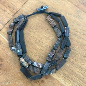 Beautiful vintage wood beaded necklace